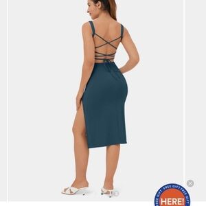 HALARA Green Sleeveless Bodycon Cocktail Dress